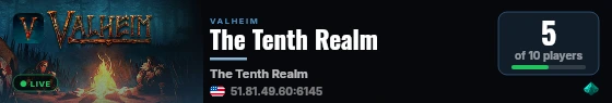 The Tenth Realm live status badge