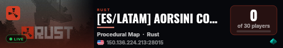 [ES/LATAM] AORSINI COMMUNITY RUST | X2 | KITS| WIPES live status badge