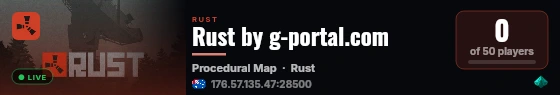 Rust by g-portal.com live status badge