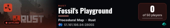 Fossil's Playground live status badge