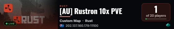 [AU] Rustron 10x PVE live status badge