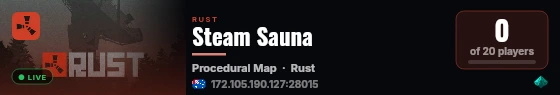 Steam Sauna live status badge