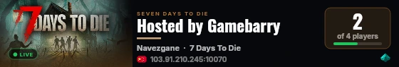 Hosted by Gamebarry live status badge