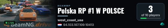 Polska RP #1 W POLSCE live status badge