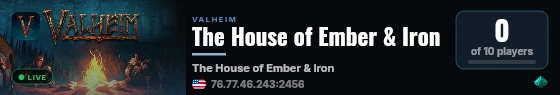 The House of Ember & Iron live status badge