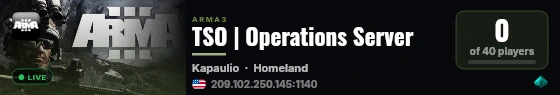TSO | Operations Server live status badge