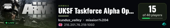 UKSF Taskforce Alpha Ops Server V2 live status badge