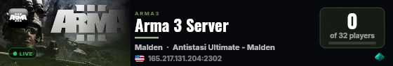 Arma 3 Server live status badge