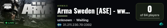 Arma Sweden [ASE] - www.armasweden.se live status badge