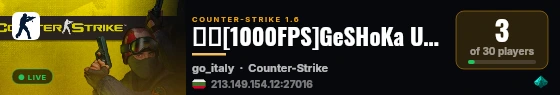🇧🇬[1000FPS]GeSHoKa Ultra Servers - CS2 Rank System+Admin GIVEAWAY EVERY WEEK live status badge