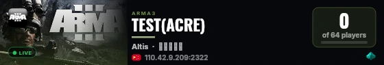 TEST(ACRE) live status badge
