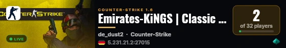 Emirates-KiNGS | Classic Server 24/7 live status badge