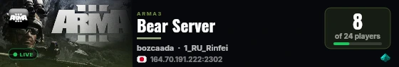 Bear Server live status badge