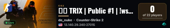 🇧🇬 TRIX | Public #1 | !ws | FREE VIP | Active Admins live status badge