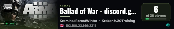 Ballad of War - discord.gg/balladofwar live status badge