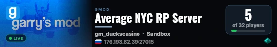 Average NYC RP Server live status badge