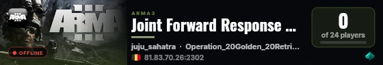 Joint Forward Response & Action Group live status badge