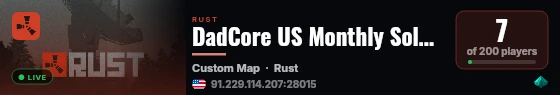 DadCore US Monthly Solo/Duo/Trio | 50% Upkeep | PlaySafe ID live status badge