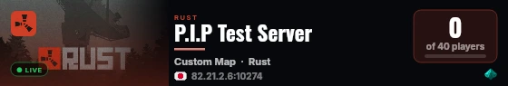 P.I.P Test Server live status badge