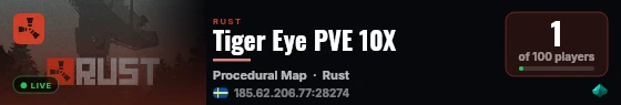 Tiger Eye PVE 10X live status badge
