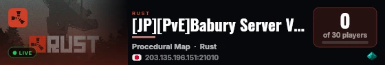 [JP][PvE]Babury Server Ver6.2-Alt live status badge