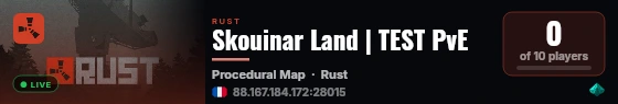 Skouinar Land | TEST PvE live status badge