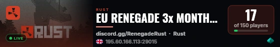 EU RENEGADE 3x MONTHLY | Solo Duo Trio Quad | Shop | 50% Upkeep live status badge
