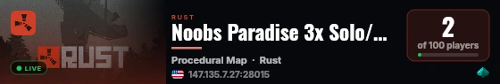Noobs Paradise 3x Solo/Duo/Trio FRESH WIPE live status badge