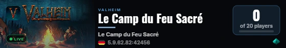 Le Camp du Feu Sacré live status badge