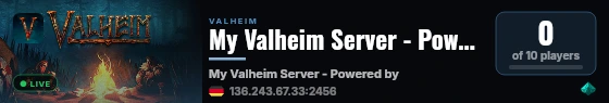 My Valheim Server - Powered by AMP live status badge