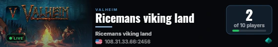 Ricemans viking land live status badge