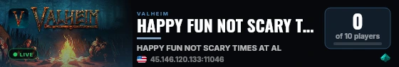 HAPPY FUN NOT SCARY TIMES AT ALL live status badge