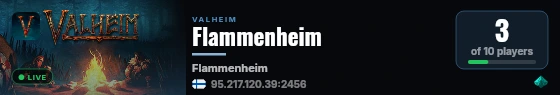 Flammenheim live status badge