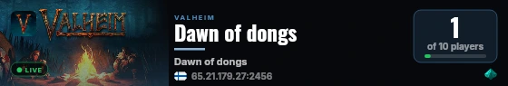Dawn of dongs live status badge