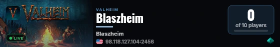 Blaszheim live status badge