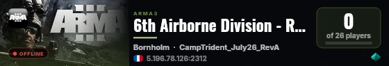 6th Airborne Division - RTT live status badge