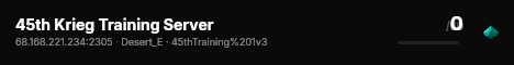 45th Krieg Training Server live status badge