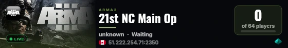 21st NC Main Op live status badge