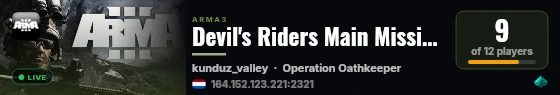 Devil's Riders Main Missions Server live status badge