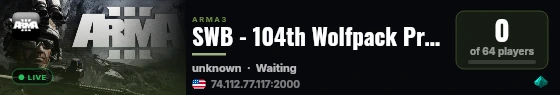 SWB - 104th Wolfpack Primary Server live status badge