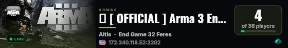 � [ OFFICIAL ] Arma 3 EndGame by Bohemia Interactive (USA) #02 live status badge
