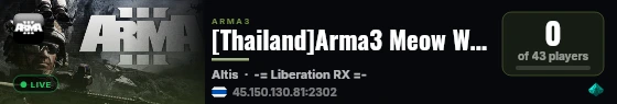 [Thailand]Arma3 Meow Warrior Mutiny[NoMod] discord/xcaVP3VddX live status badge