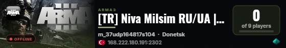 [TR] Niva Milsim RU/UA | discord.gg/3fqNcFsvf8 live status badge