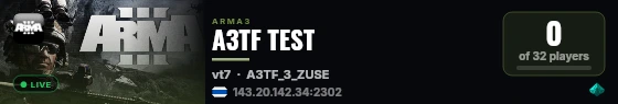A3TF TEST live status badge
