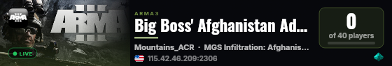 Big Boss' Afghanistan Adventure live status badge