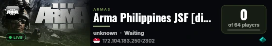Arma Philippines JSF [discord.gg/armaph] live status badge