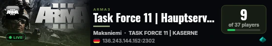 Task Force 11 | Hauptserver live status badge