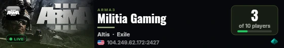 Militia Gaming live status badge