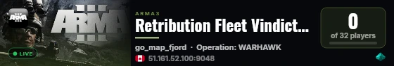 Retribution Fleet Vindicta Server live status badge