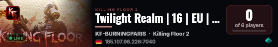 Twilight Realm | 16 | EU | Survival live status badge